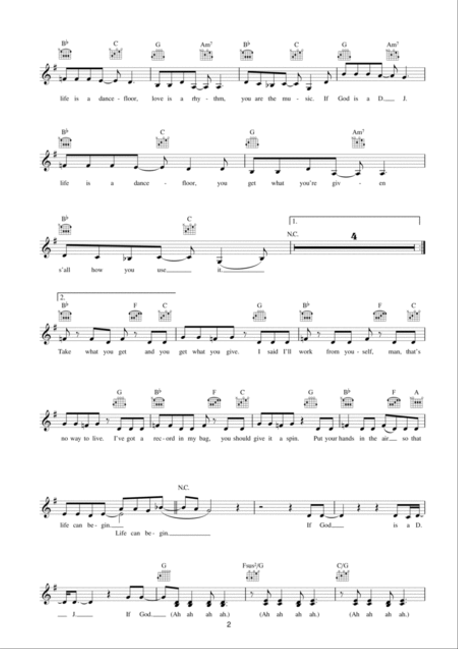 God Is A DJ Piano scores gallery preview page 2