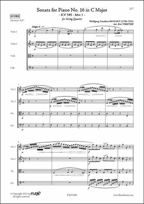 Sonata For Piano No. 16 In C Major Kv 545 - Mvt 1