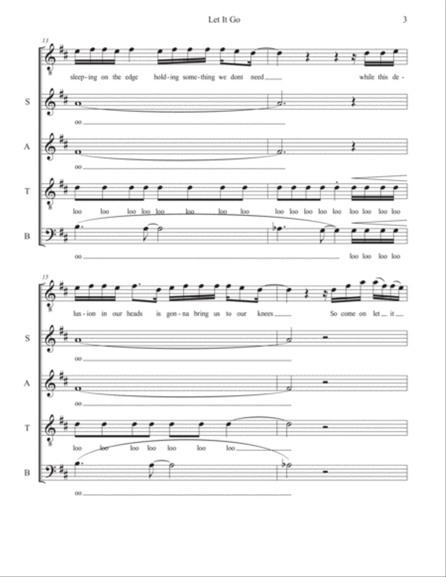 Let It Go Let It Go 4-Part scores gallery preview page 3