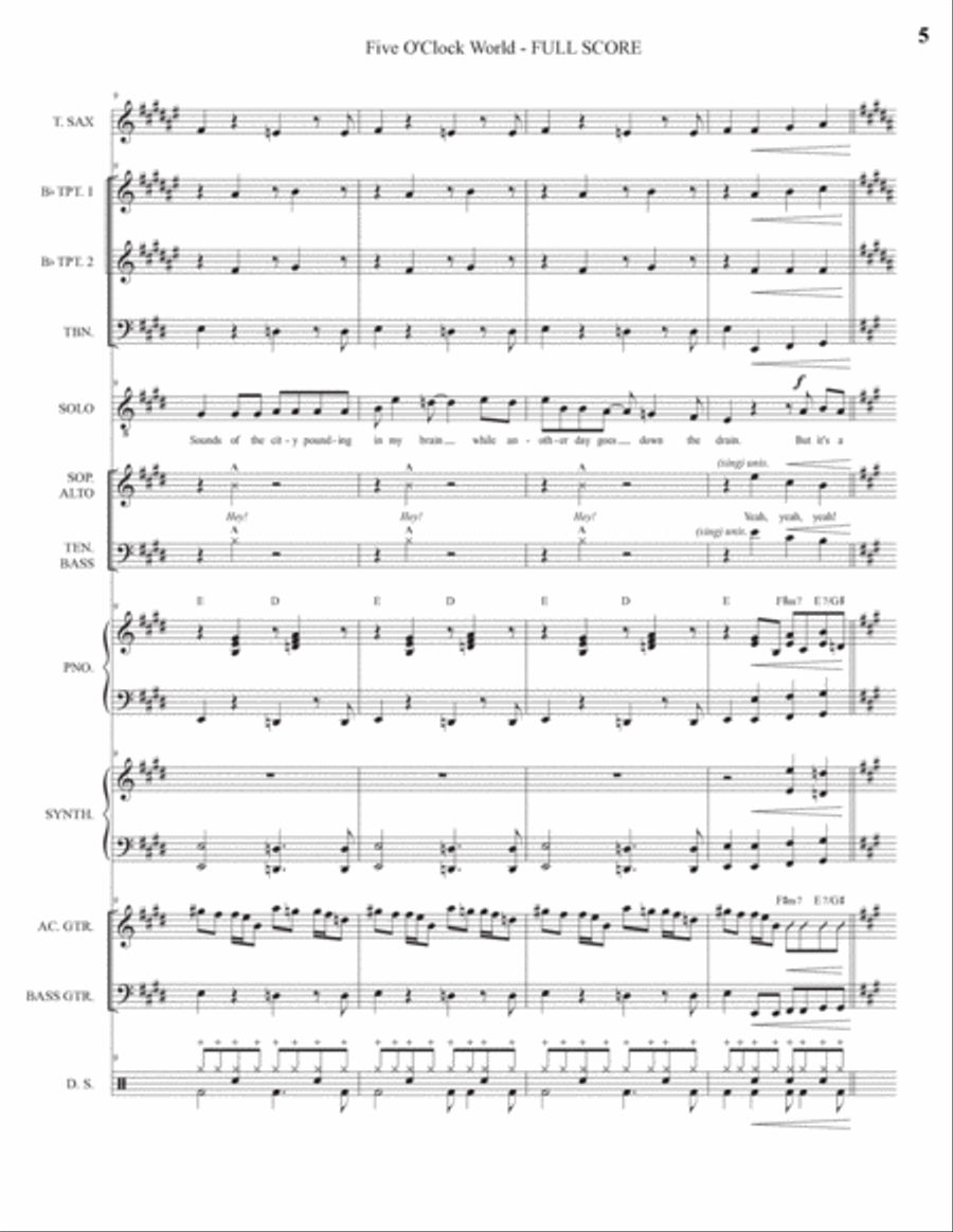 Five O'clock World Choir scores gallery preview page 5