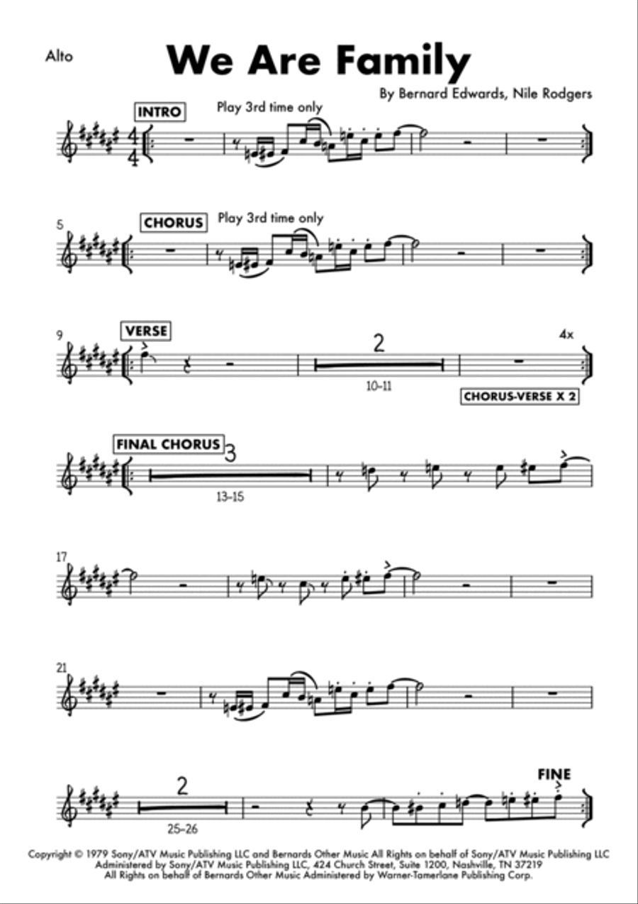We Are Family Tenor Saxophone scores gallery preview page 4
