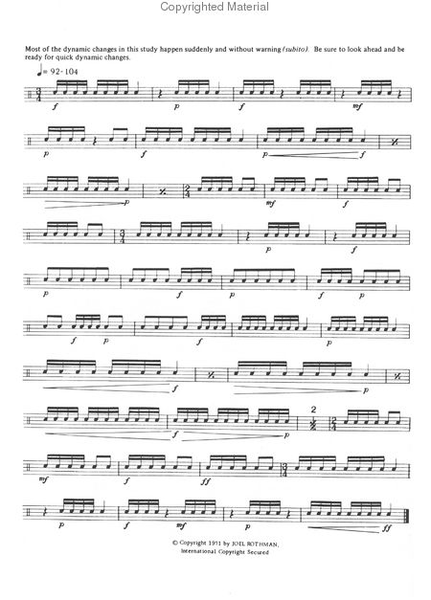 Musical Studies For The Intermediate Snare Drummer