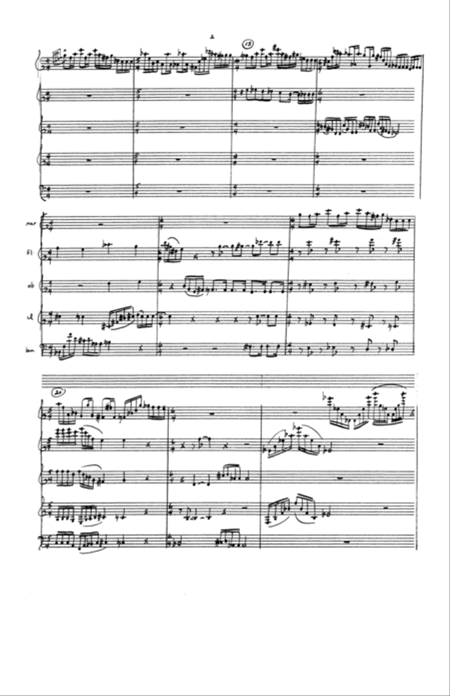 Quintet for Marimba and Winds Bassoon scores gallery preview page 3