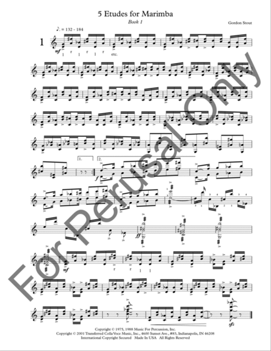 Five Etudes For Marimba Book 1 Marimba scores gallery preview page 4
