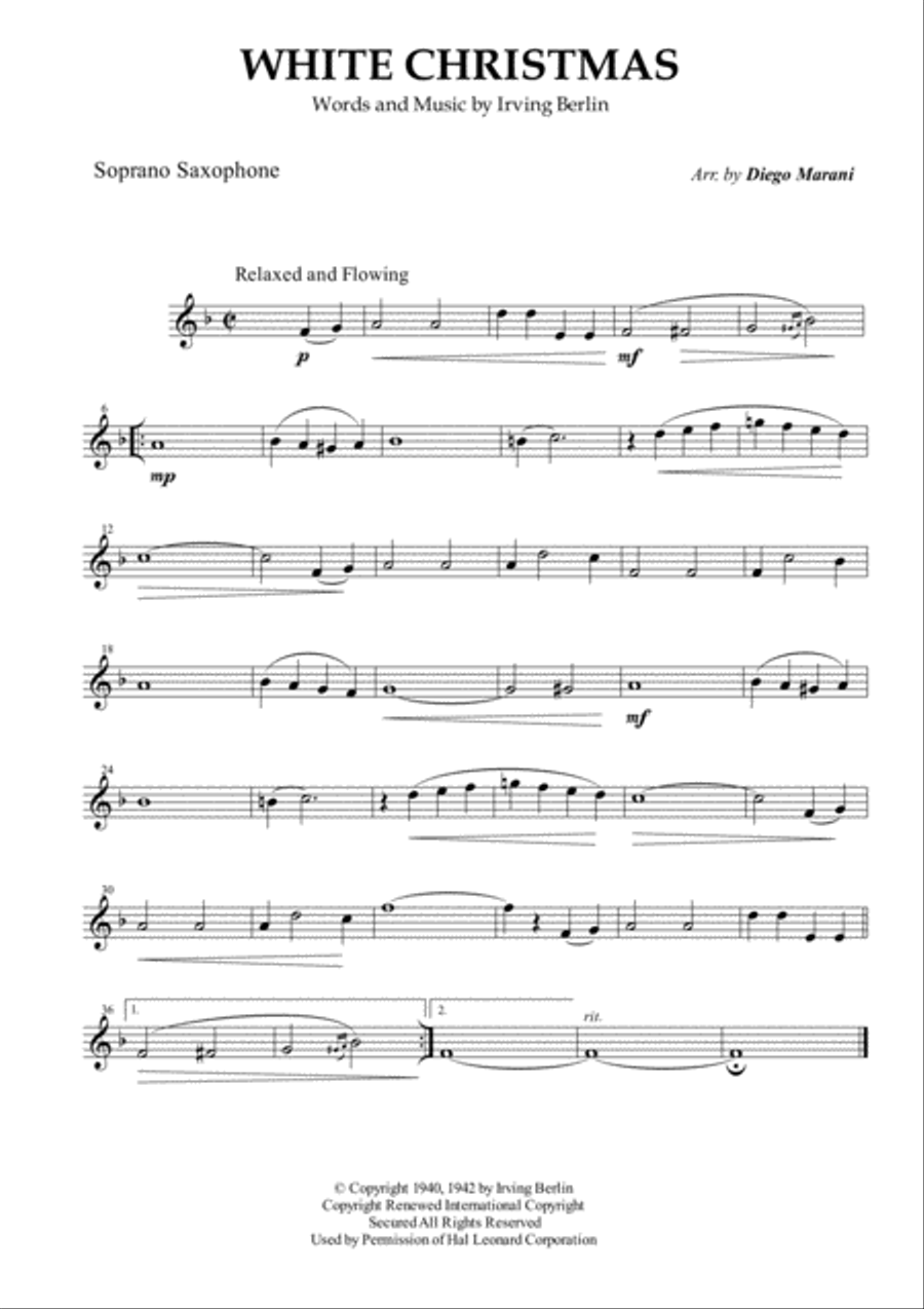 White Christmas Woodwind Quartet scores gallery preview page 1