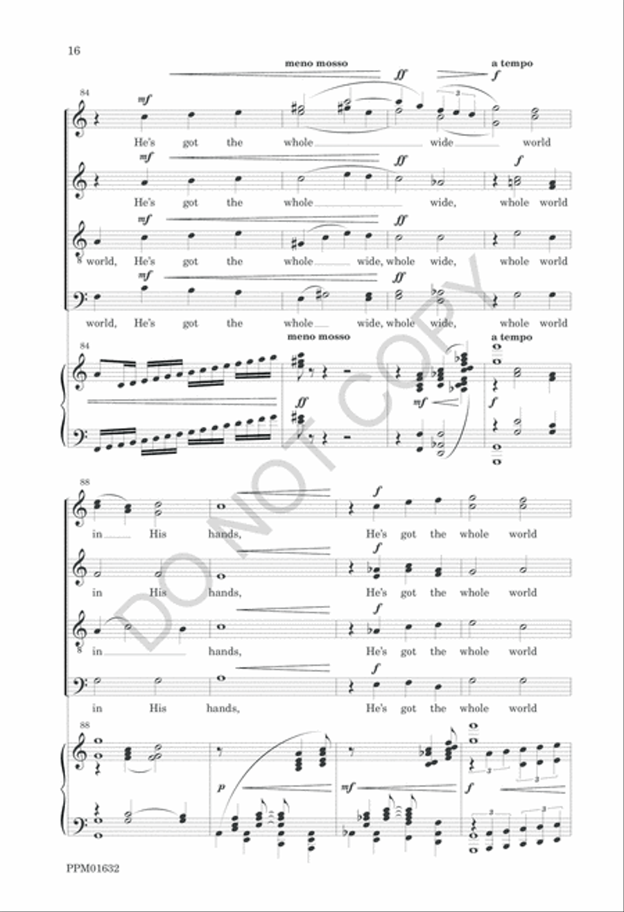He's Got the Whole World in His Hands 4-Part scores gallery preview page 19