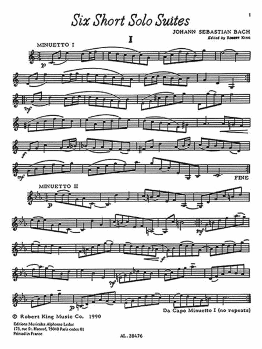 Six Short Solo Suites, Adapted For Trumpet By Robert King Trumpet Solo scores gallery preview page 3