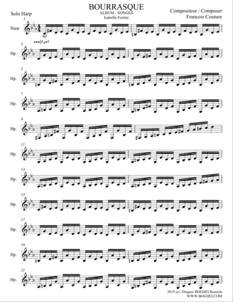 BOURRASQUE BOURRASQUE Harp scores gallery preview page 1