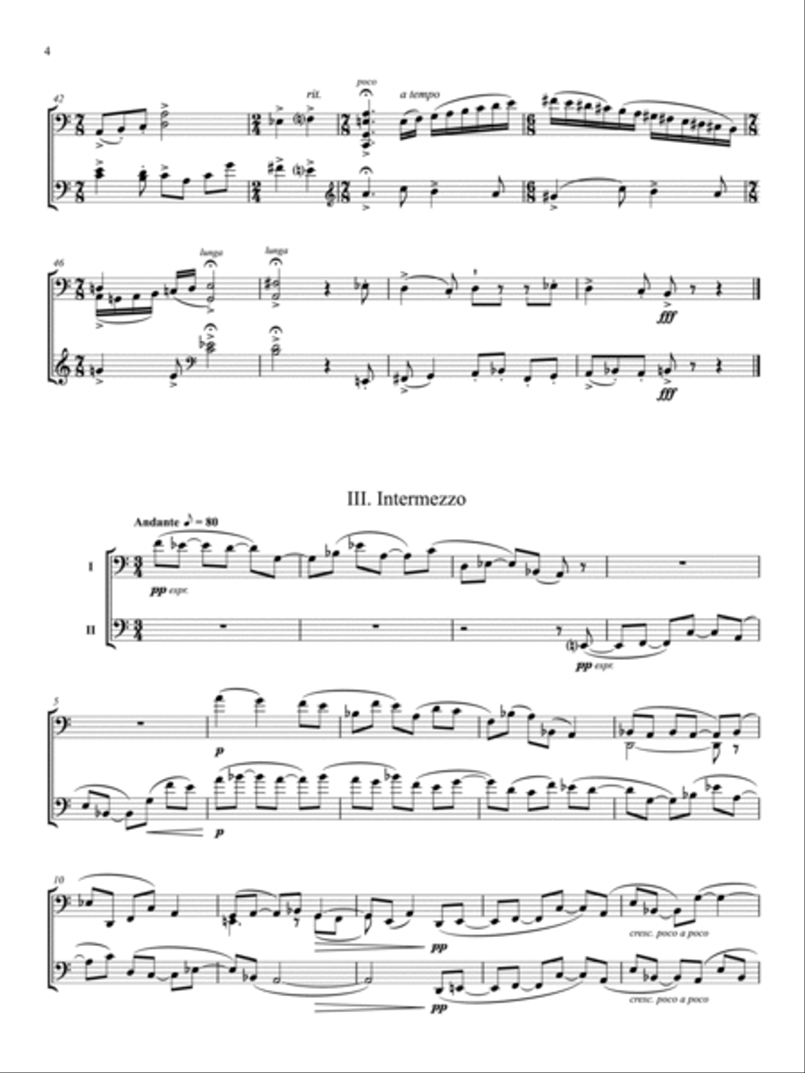 Five Miniatures for Two Cellos String Duet scores gallery preview page 4
