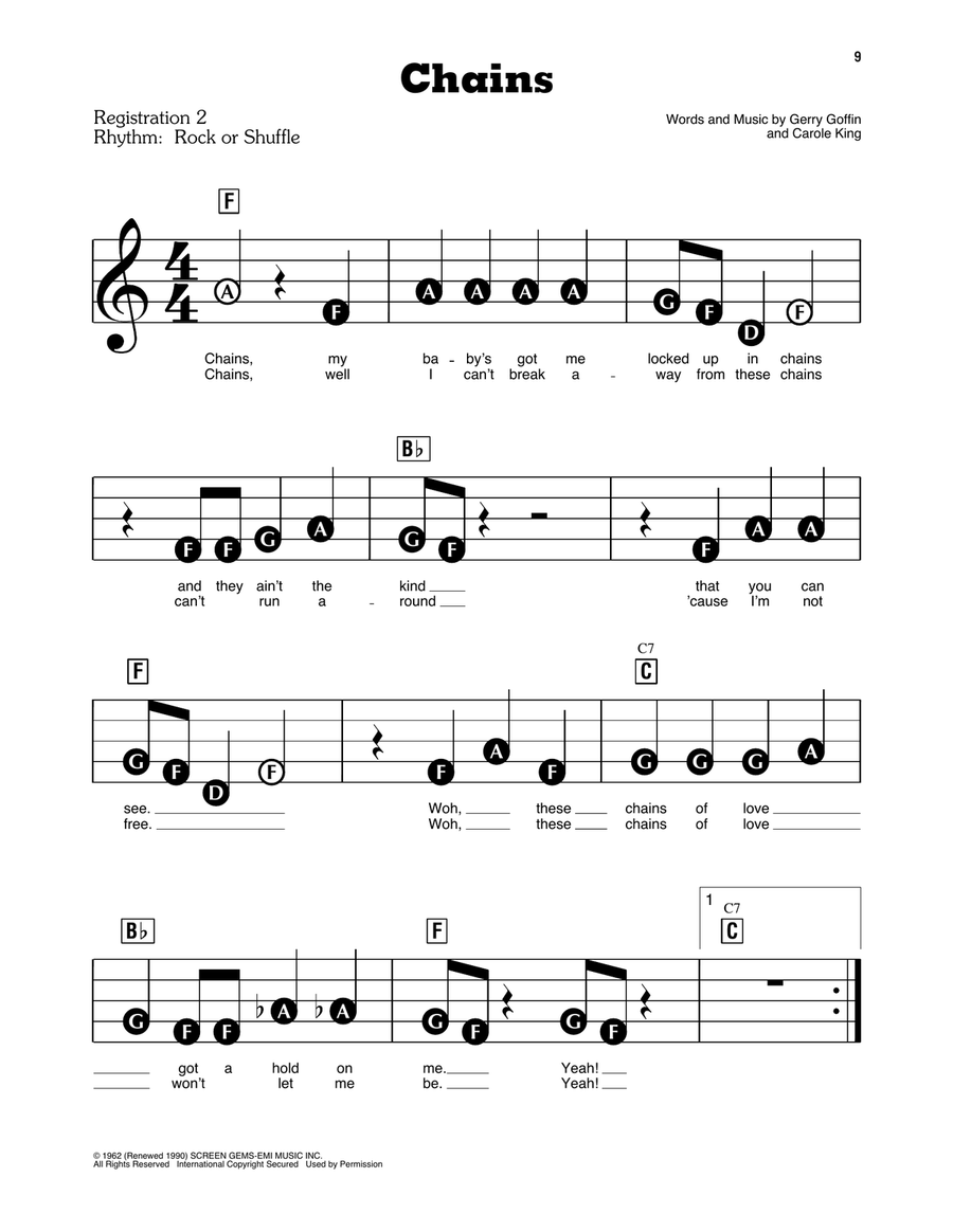 Chains Electronic Keyboard scores gallery preview page 1