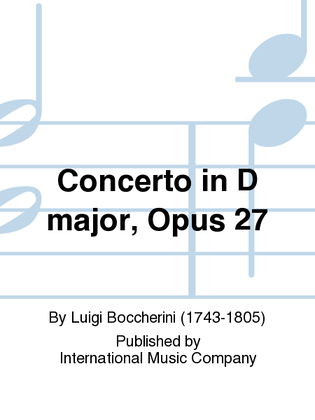 Book cover for Concerto In D Major, Opus 27