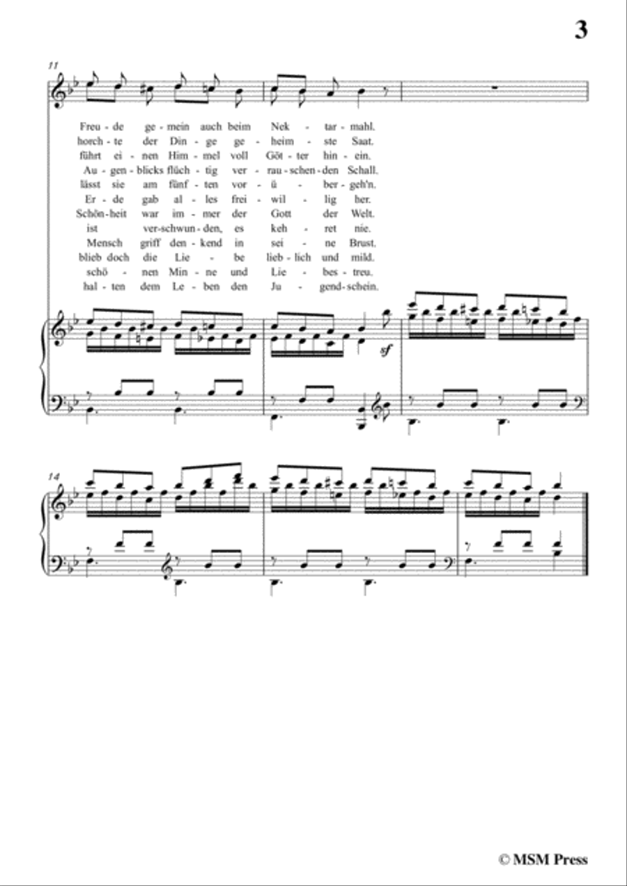 Schubert-Die Vier Weltalter,Op.111 No.3,in B flat Major,for Voice&Piano Voice scores gallery preview page 5