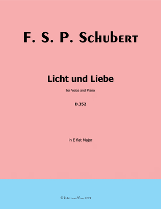 Book cover for Licht und Liebe, by Schubert, in E flat Major