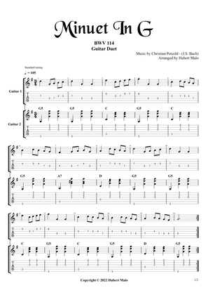 Minuet In G Major BWV 114 (Guitar Duet)