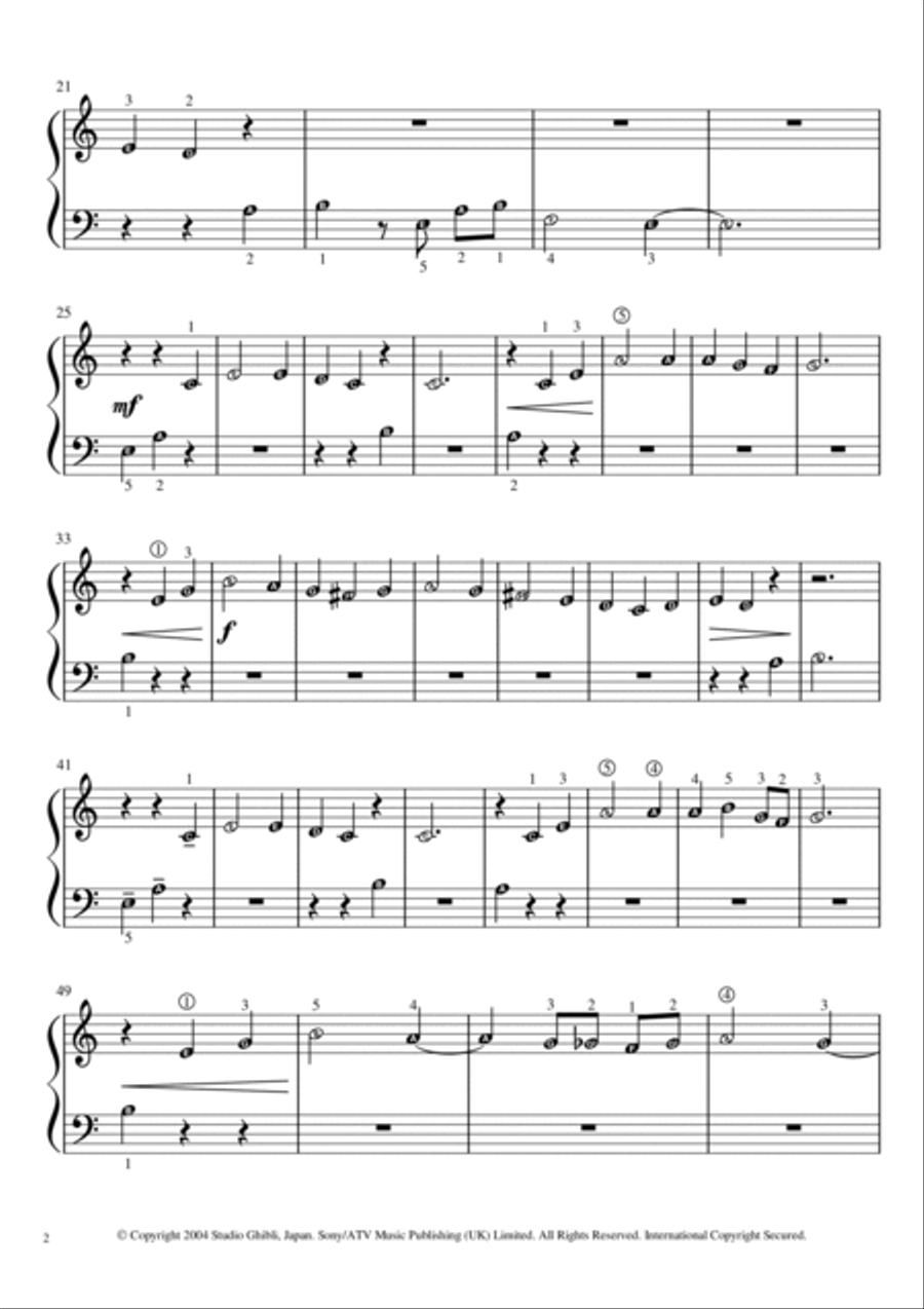 Merry-go-round Of Life Easy Piano scores gallery preview page 2