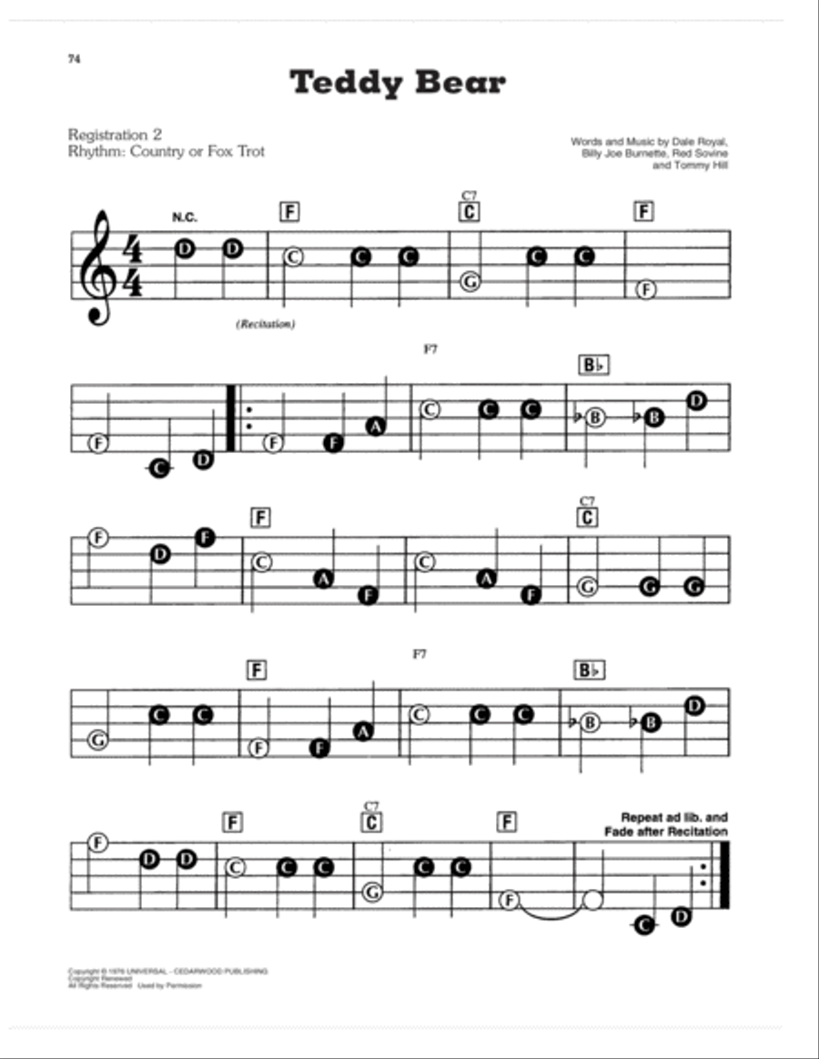 Teddy Bear Electronic Keyboard scores gallery preview page 1