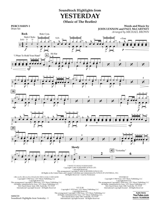Highlights from Yesterday (Music Of The Beatles) (arr. Michael Brown) - Percussion 1