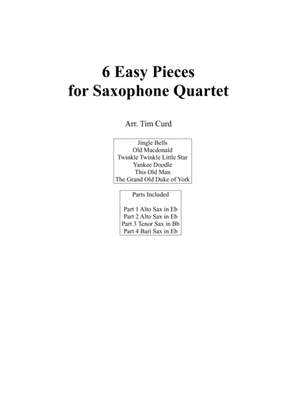 Book cover for 6 Easy Pieces for Saxophone Quartet