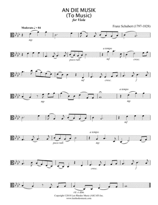 Franz Schubert - "An Die Musik" Viola solo