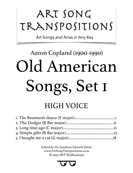 Old American Songs, Set 1 (High voice)