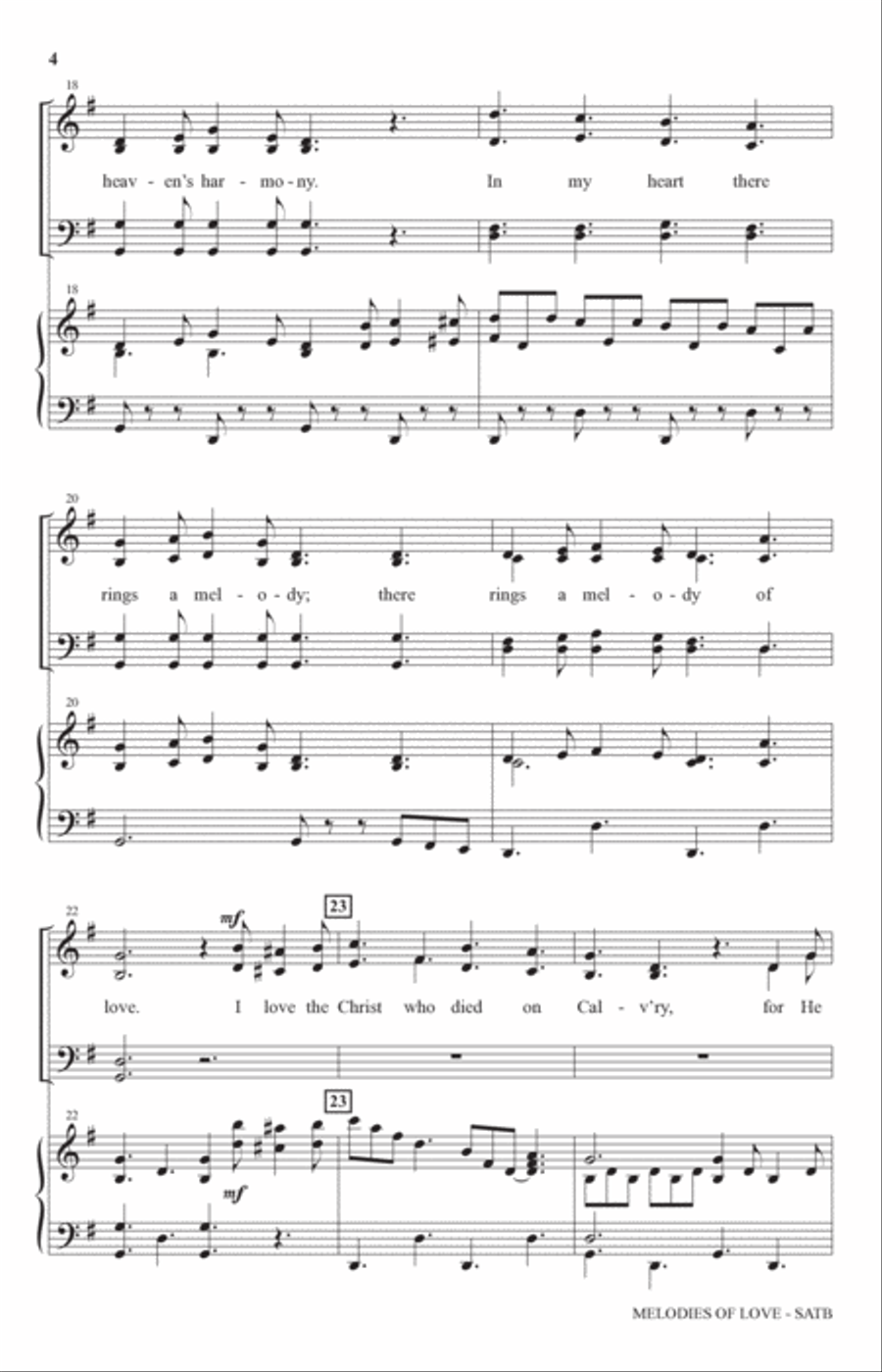 Melodies Of Love Melodies Of Love 4-Part scores gallery preview page 3