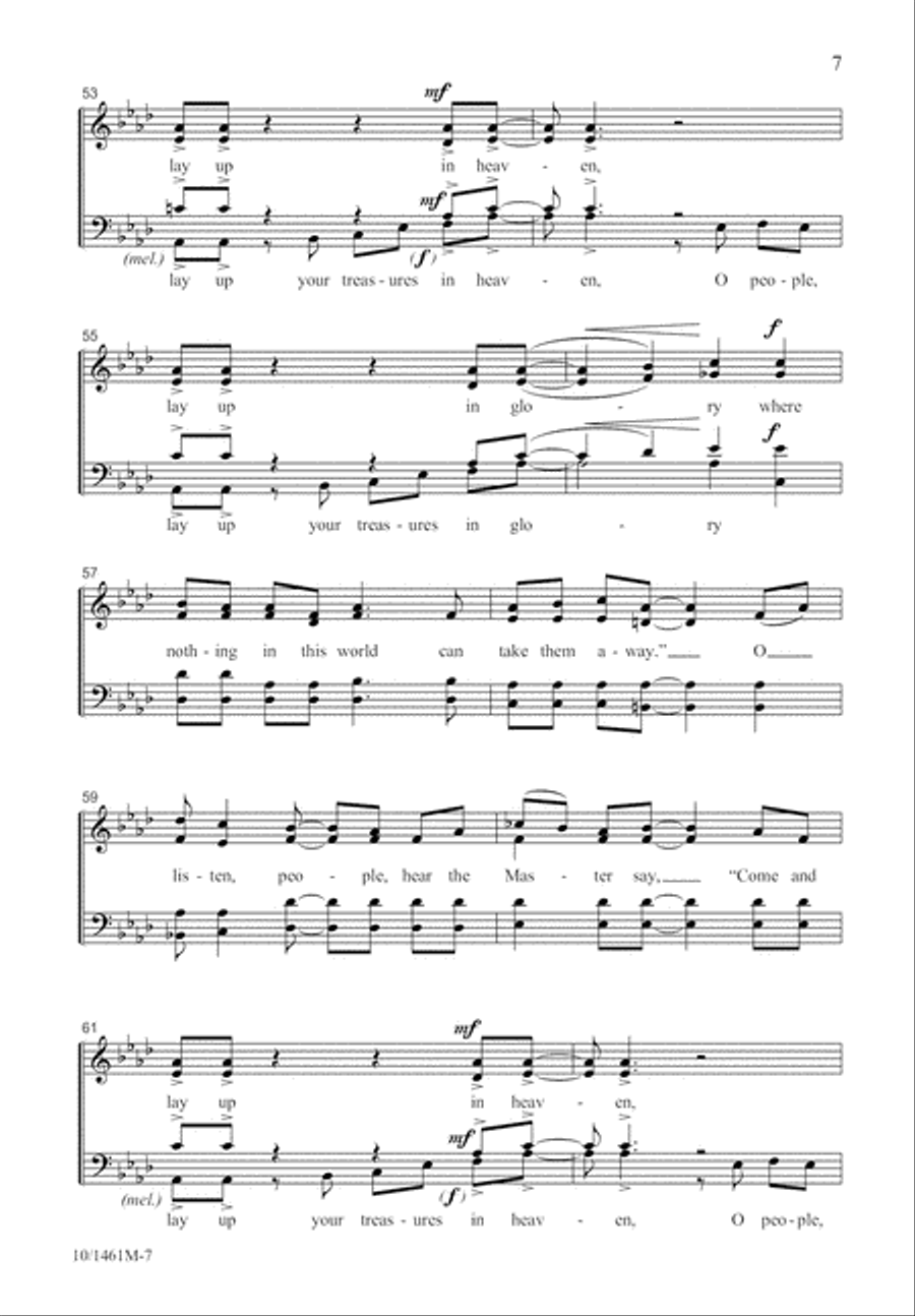 Lay Up Your Treasures in Heaven 4-Part scores gallery preview page 8