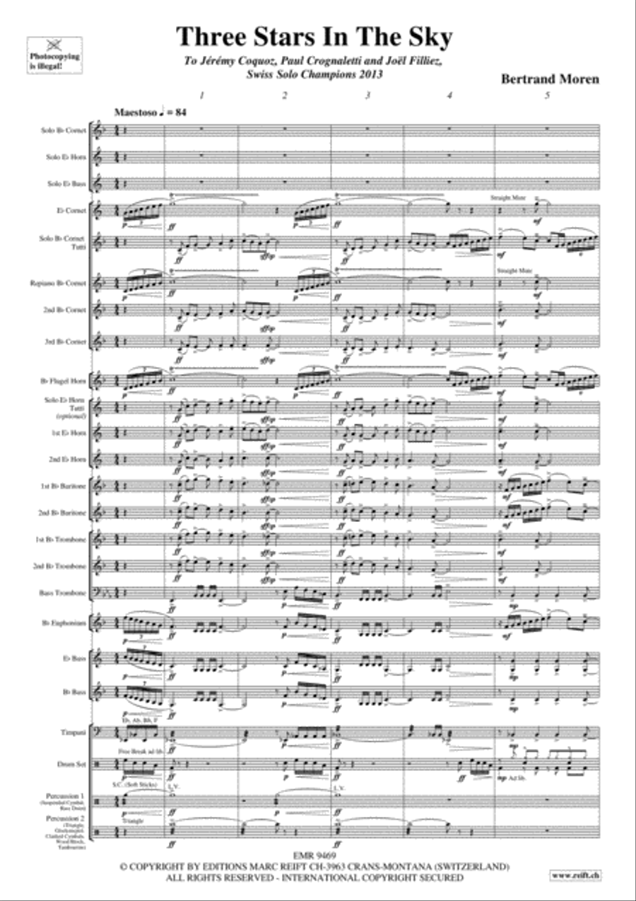 Three Stars In The Sky Brass Trio scores gallery preview page 3