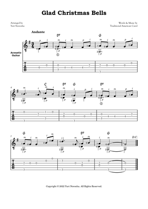 Glad Christmas Bells - For Acoustic Guitar (TAB)