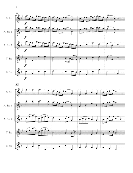 Trumpet Tune For Saxophone Quartet (SATB or AATB) image number null