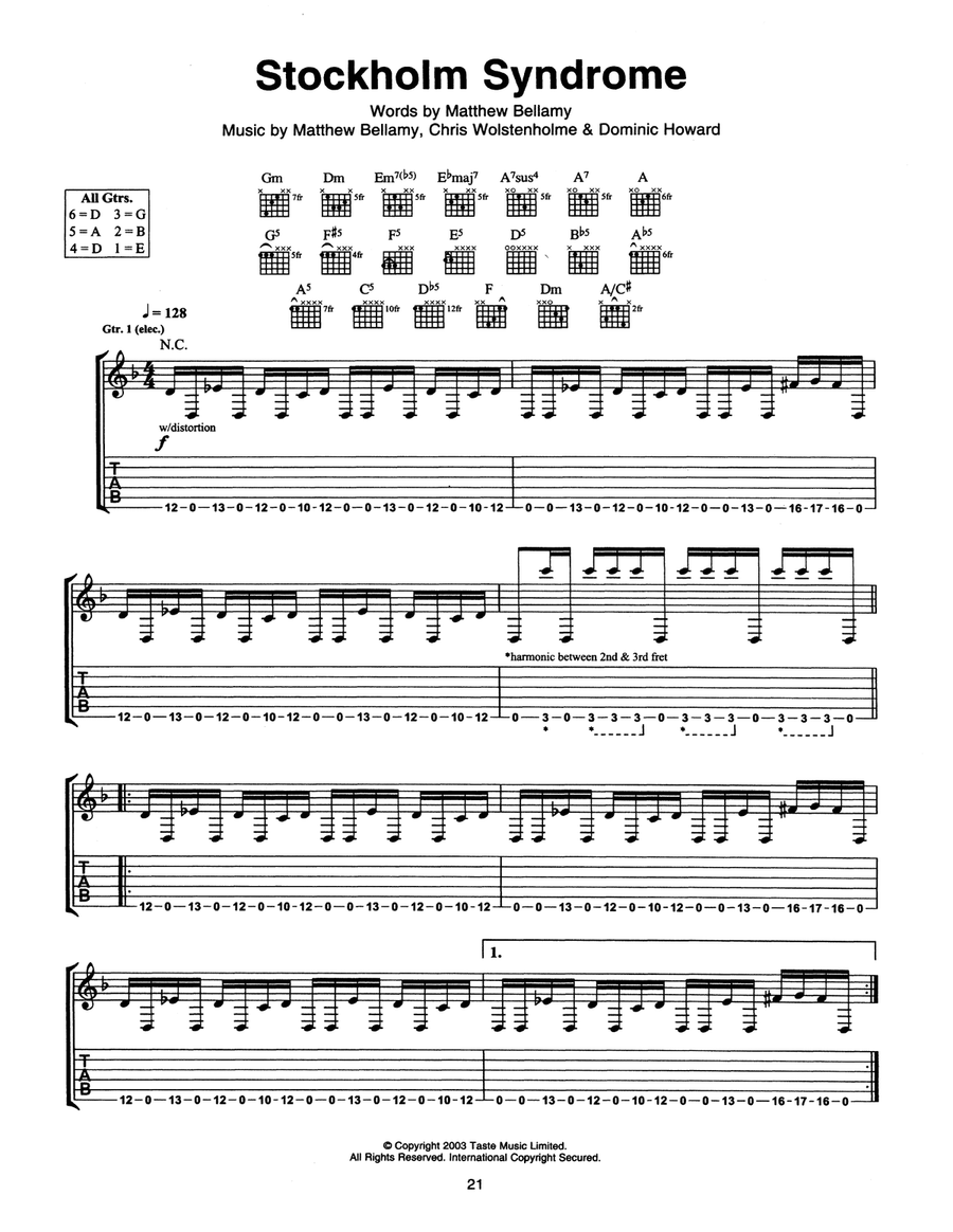 Stockholm Syndrome Acoustic Guitar scores gallery preview page 1