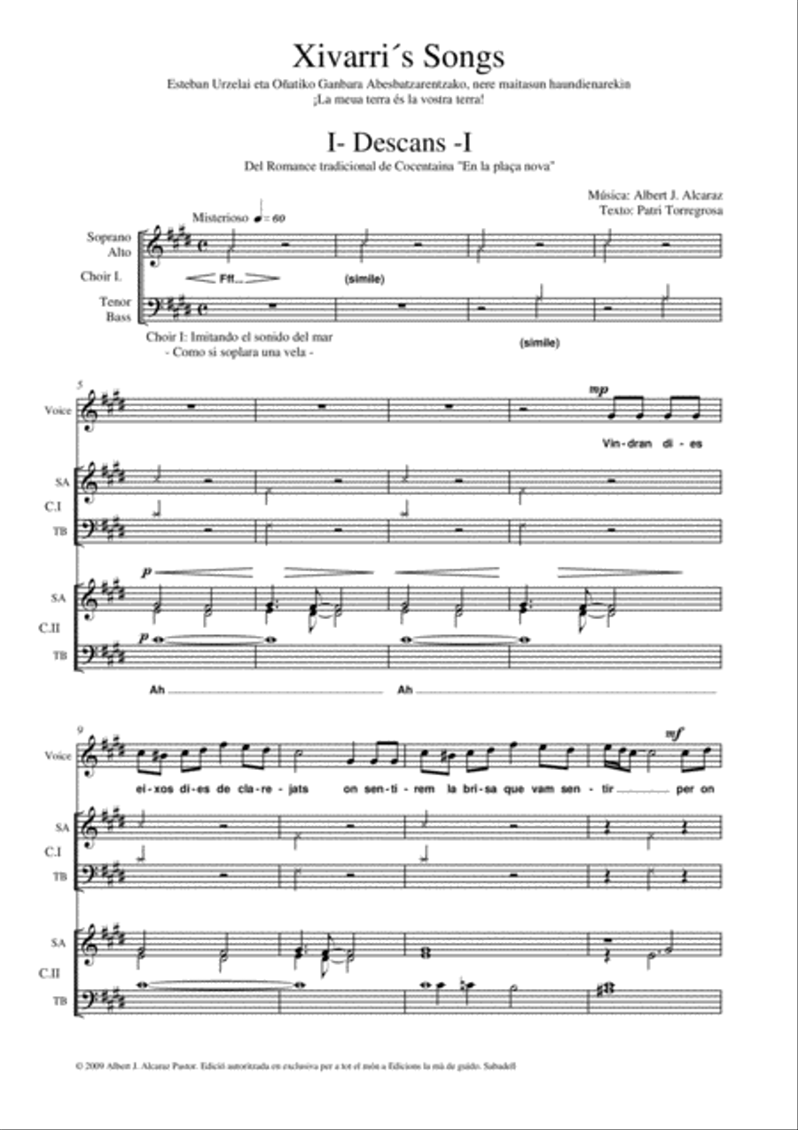 Xivarri Song's Xivarri Song's 4-Part scores gallery preview page 5