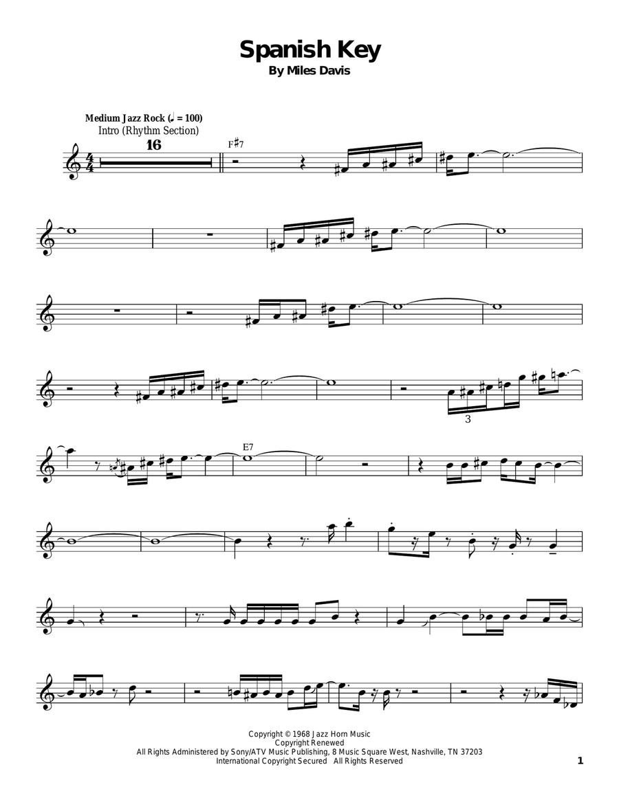 Spanish Key Trumpet scores gallery preview page 1