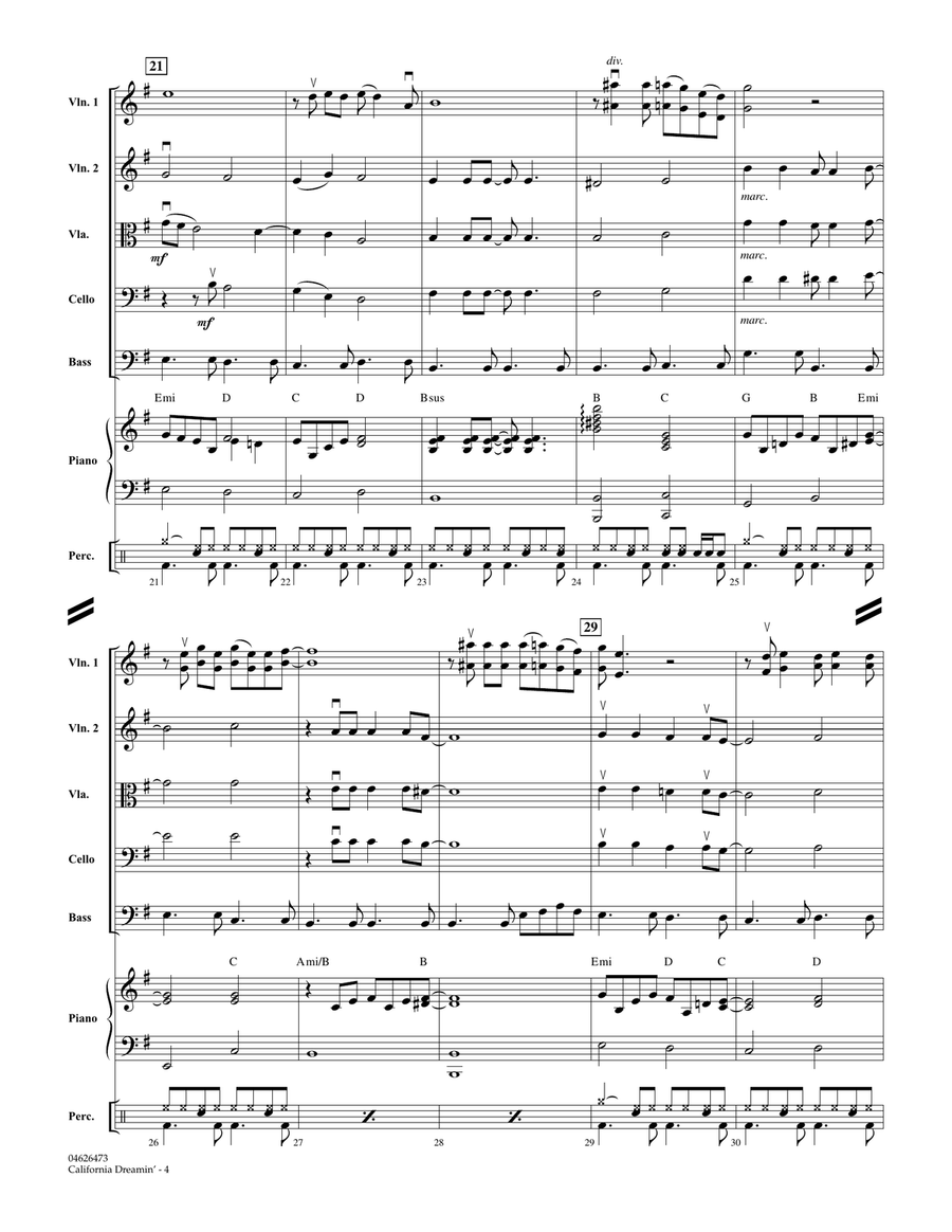 California Dreamin' - Full Score Orchestra scores gallery preview page 4