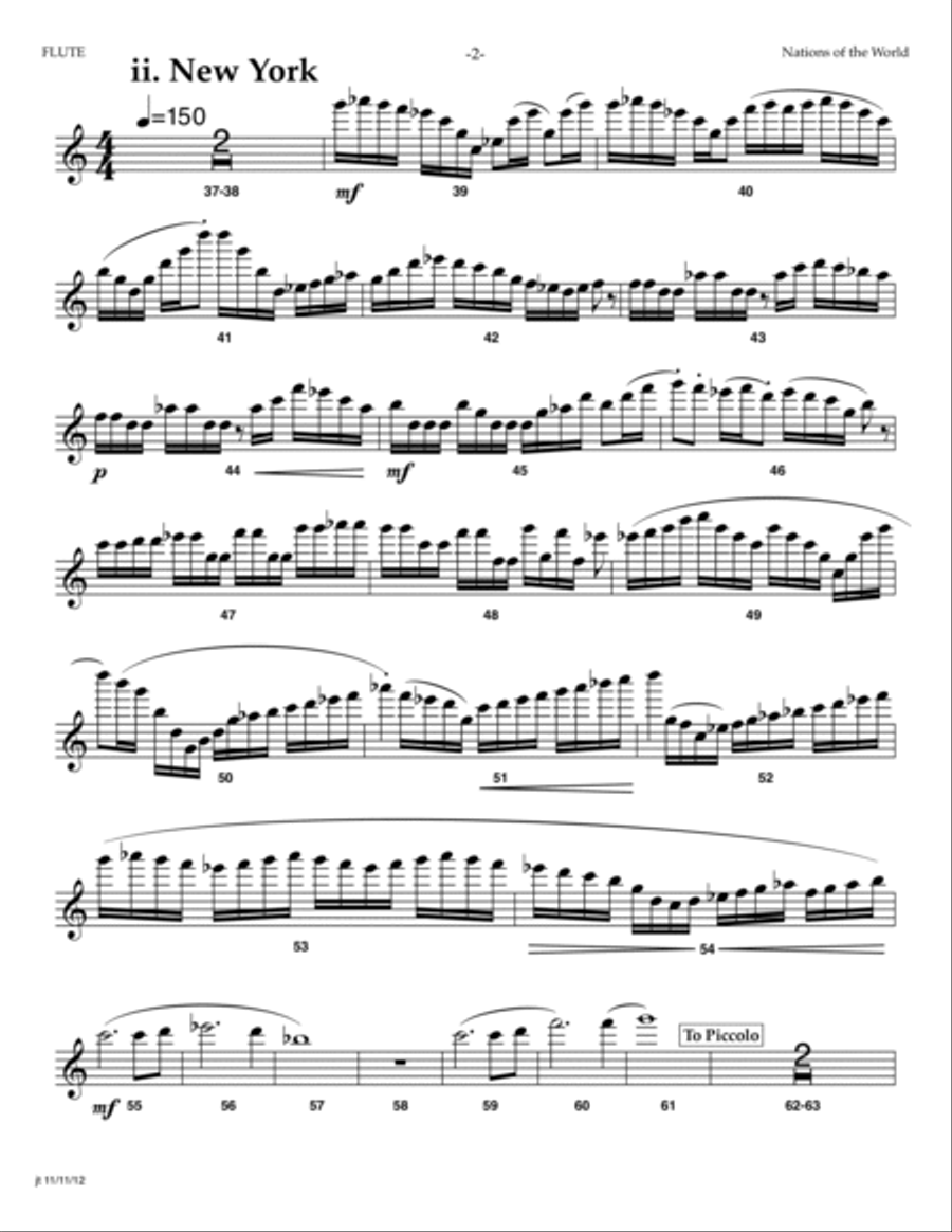 Nations of the World - FLUTE PART Flute Solo scores gallery preview page 2