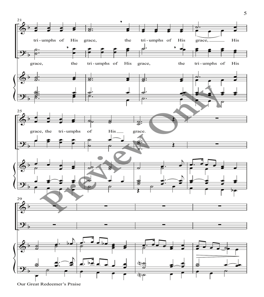 Our Great Redeemer's Praise Orchestration 4-Part scores gallery preview page 3