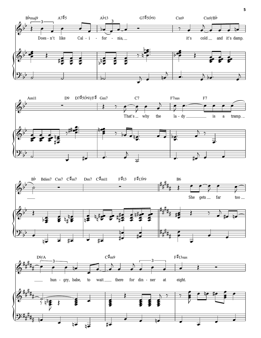 The Lady Is A Tramp Piano, Vocal scores gallery preview page 5