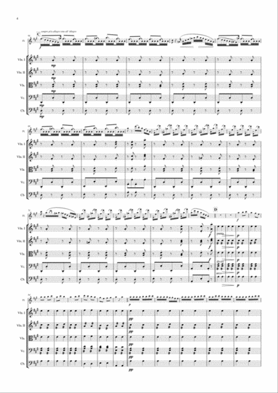Souvenir D'Amerique- Variations Burleques sur Yankle Doodle op.17 for flute and string Orchestra - F Chamber Orchestra scores gallery preview page 6