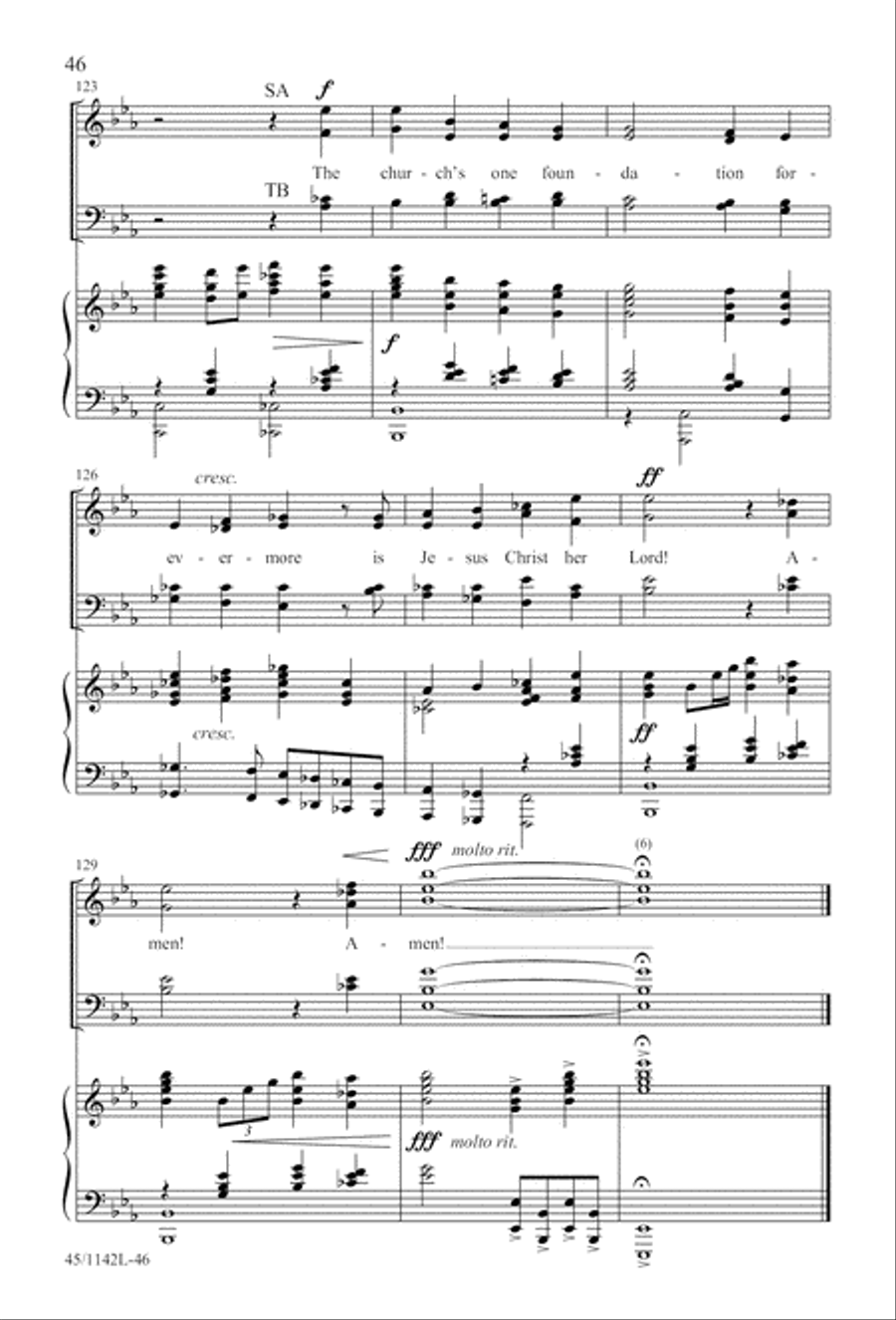 The Church's One Foundation 4-Part scores gallery preview page 48