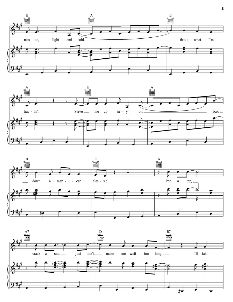Domestic, Light And Cold Piano, Vocal, Guitar scores gallery preview page 3