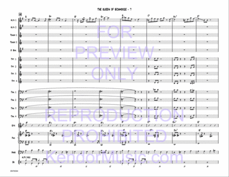 Queen Of Schmooze, The (Full Score) Jazz Ensemble scores gallery preview page 8