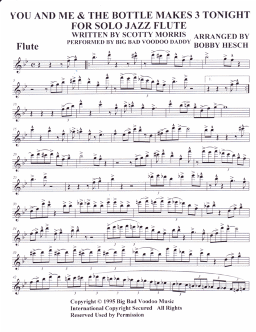 You & Me & The Bottle Makes 3 Tonight (baby) Flute Solo scores gallery preview page 2
