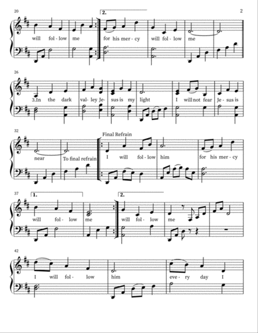 I Will Follow Him I Will Follow Him Choir scores gallery preview page 2