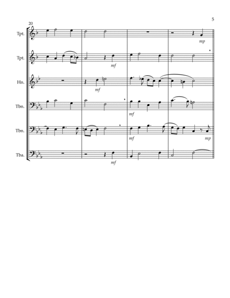 Sing Joyfully (Eb) (Brass Sextet) (2 Trp, 1 Hrn, 2 Trb, 1 Tuba)