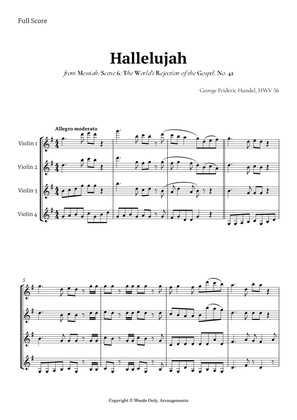 Hallelujah from Messiah by Handel for Violin Quartet