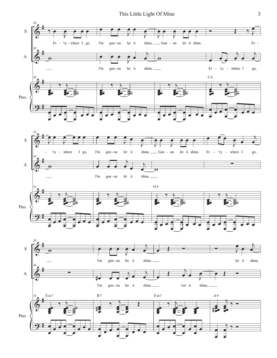 This Little Light Of Mine (Duet for Soprano and Alto solo) Alto Voice scores gallery preview page 3