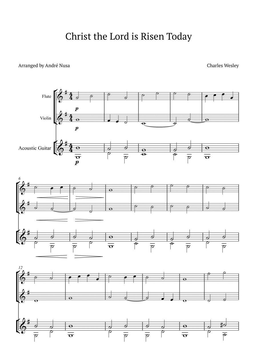 Christ the Lord is Risen Today Flute scores gallery preview page 1