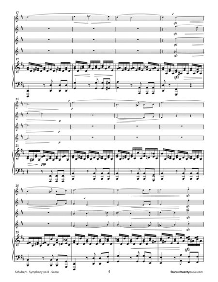Symphony No. 8 (The 'Unfinished') arranged for four flutes and piano image number null