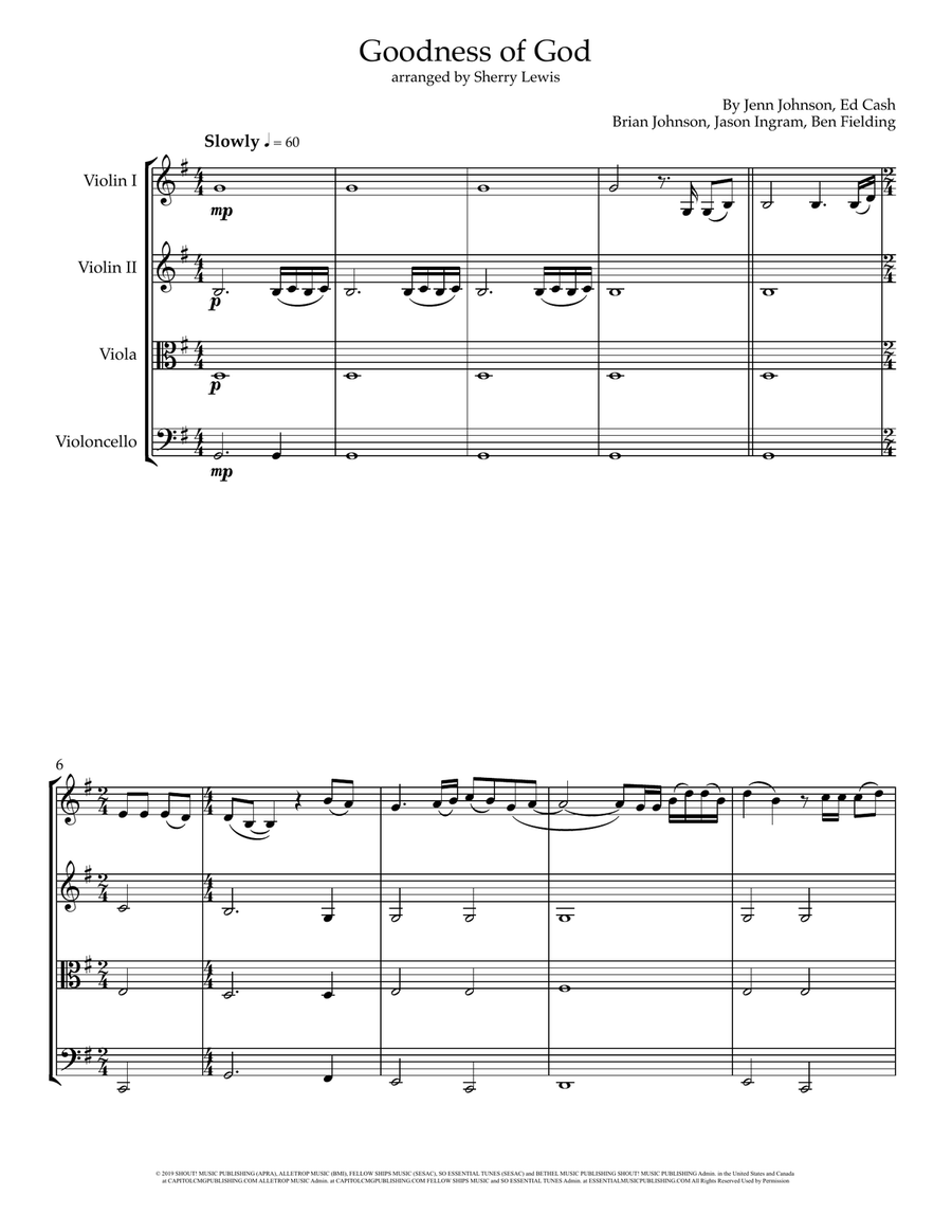 Goodness Of God String Quartet scores gallery preview page 3