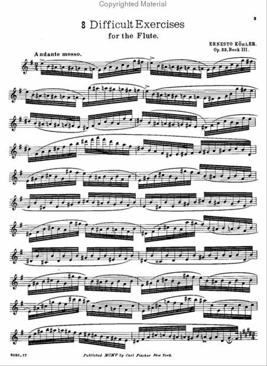 35 Exercises for Flute, Op. 33 - Book III