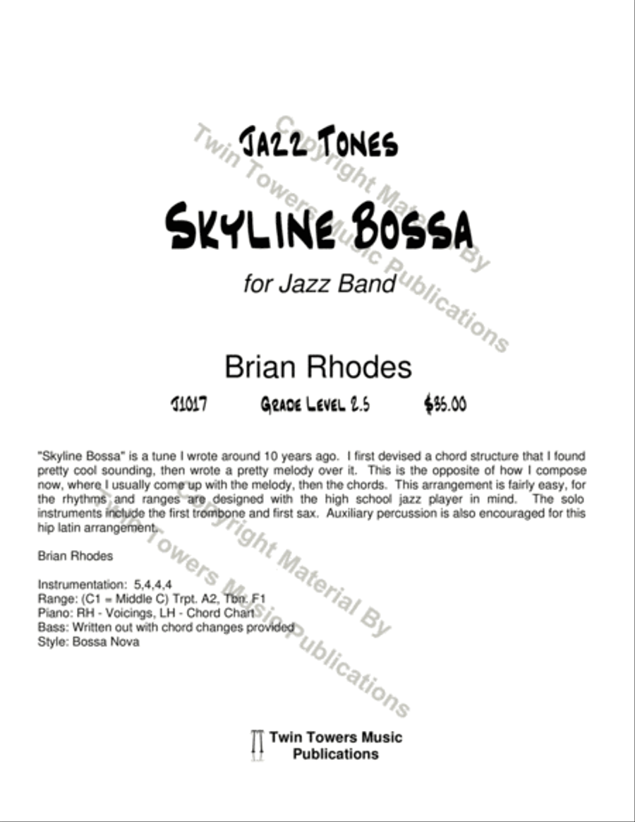 Skyline Bossa Skyline Bossa Jazz Ensemble scores gallery preview page 2